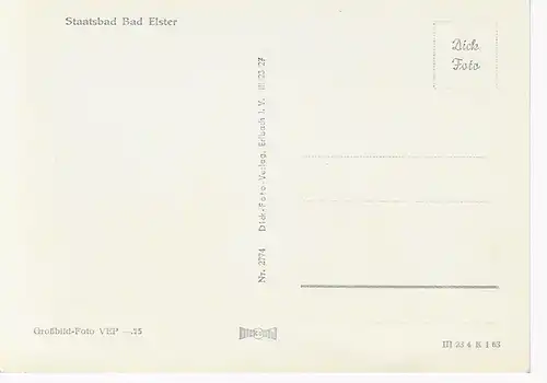 Ansichtskarte Staatsbad Bad Elster - nicht gelaufen 