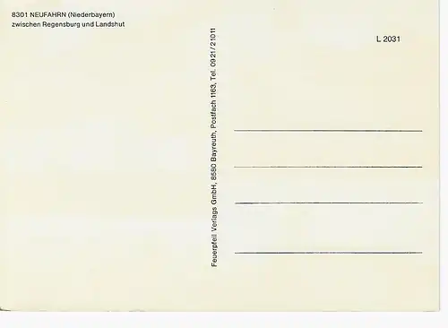 Ansichtskarte Neufahrn (Niederbayern) zwischen Regensburg und Landshut - nicht gelaufen