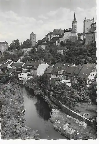 Ansichtskarte Bautzen / Sa. - Blick vom Spreeufer - gelaufen 1960