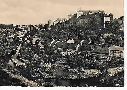 Ansichtskarte Bautzen / Sa. - Am Spreeufer - Blick vom Proitschenberg - gelaufen