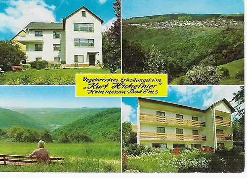 Ansichtskarte vegetarisches Erholungsheim "Kurt Hickethier" Kemmenau Bad Ems - gelaufen 