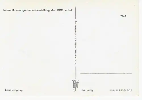 Ansichtskarte Internationale Gartenbauausstellung der DDR - Erfurt - nicht gelaufen