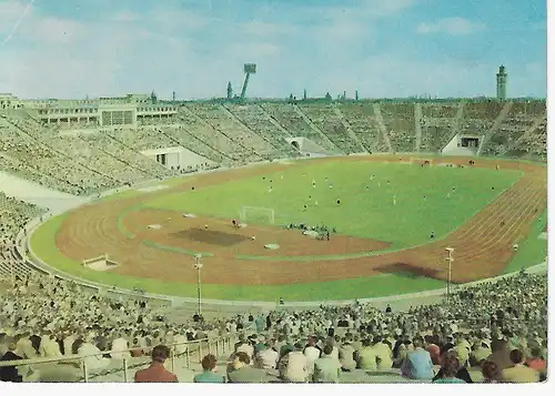 Ansichtskarte Messestadt Leipzig - Stadion der Hunderttausend - gelaufen 1963