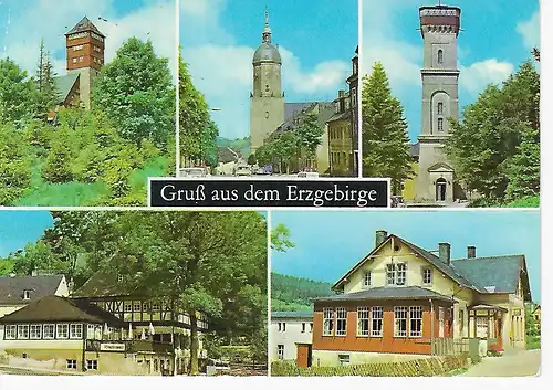 Ansichtskarte Erzgebirge - gelaufen 1979
