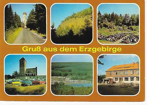 Ansichtskarte Erzgebirge - gelaufen 1989
