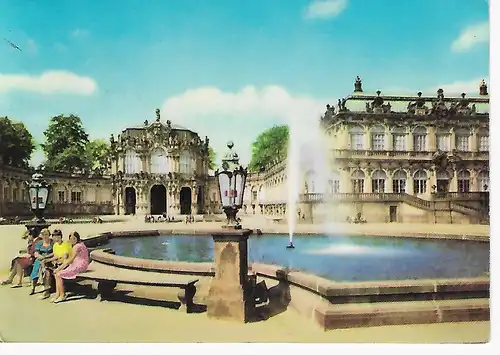 Ansichtskarte Dresden - Wallpavillon im Zwinger - gelaufen 1966