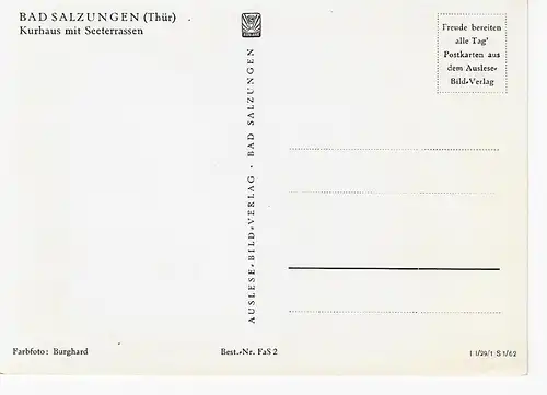 Ansichtskarte Bad Salzungen (Thür) - Kurhaus mit Seeterrassen - nicht gelaufen 