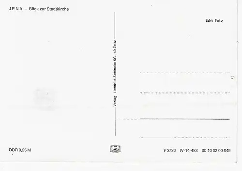 Ansichtskarte Jena - Blick zur Stadtkirche - nicht gelaufen