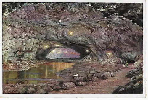 Ansichtskarte Heimkehle bei Uftrungen am Südharz - Größte Höhle deutschlands - Der "große Dom" - nicht gelaufen 