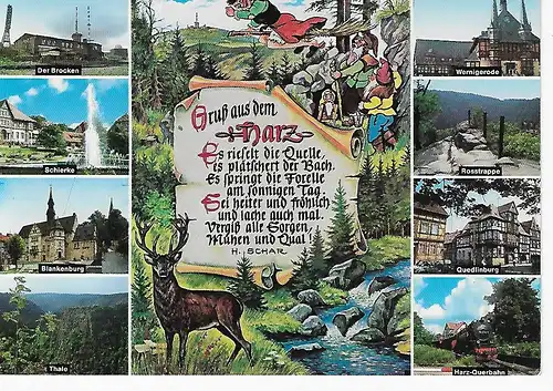 Ansichtskarte Harz - gelaufen 1995