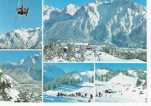 Ansichtskarte Sonnen- und Skiparadies Mittenwald, gelaufen 1973