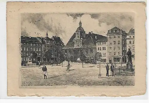 Ansichtskarte Jena - Marktplatz - gelaufen 1923