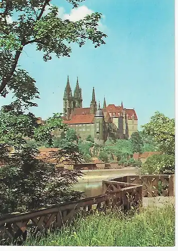 Ansichtskarte Meißen an der Elbe  - Albrechtsburg und Dom - Blick vom Ratsweinberg - nicht gelaufen