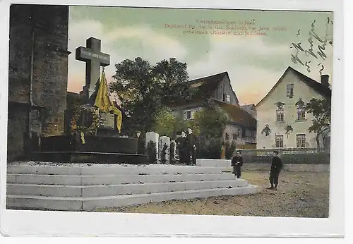 Ansichtskarte Vierzehnheiligen b. Jena - Denkmal für die in der Schlacht bei Jena (1806) gefallenen Offiziere und Soldaten - gelaufen 1908
