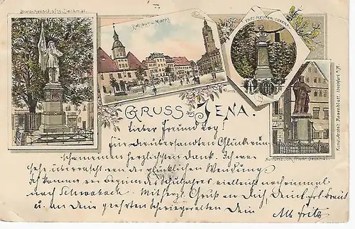 Ansichtskarte Jena - Reichspost - gelaufen 1895