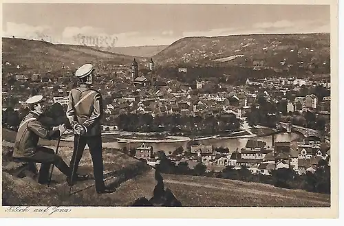 Ansichtskarte Jena - Blick auf Jena - gelaufen 1930