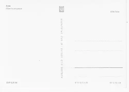 Ansichtskarte Jena - Oberlauengasse - nicht gelaufen - ca. 1976