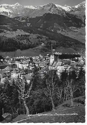 Ansichtskarte Bad Hofgastein mit Hundskopf - gelaufen 1961