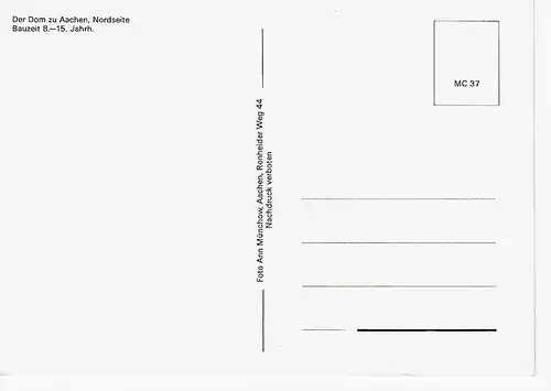 Ansichtskarte Der Dom zu Aachen - Nordseite - nicht gelaufen