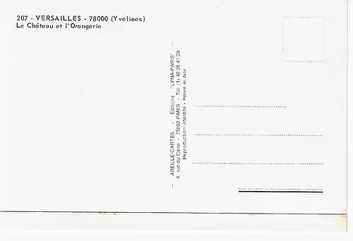 Ansichtskarte Versailles - Le Château et l'Orangerie - nicht gelaufen