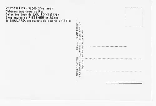 Ansichtskarte Versailles Salon des Jeux de Louis XVI - nicht gelaufen