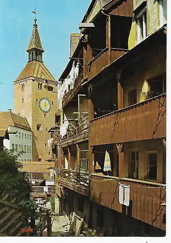 Ansichtskarte Landsberg am Lech - an der romantischen Straße - Hexenviertel und schöner Turm - nicht gelaufen