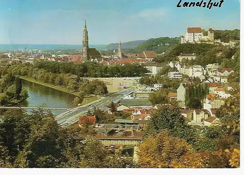 Ansichtskarte Landshut in Bayern (Isar) - gelaufen 1982