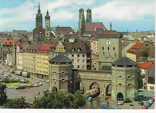 Ansichtskarte München - Isartor mit Blick zur City - nicht gelaufen