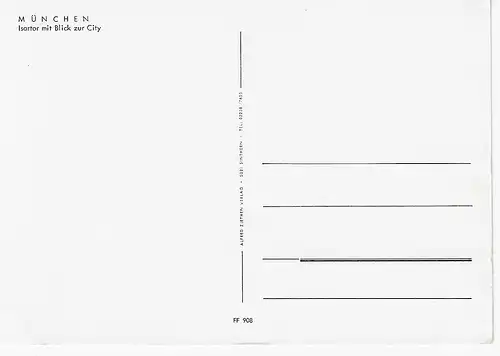 Ansichtskarte München - Isartor mit Blick zur City - nicht gelaufen