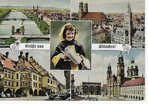 Ansichtskarte München - gelaufen 1960