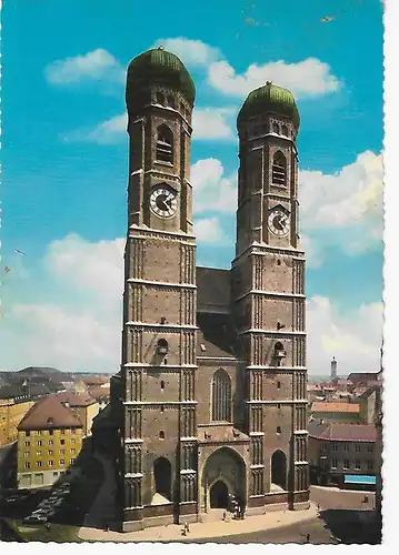 Ansichtskarte München - Frauenkirche - gelaufen 1967