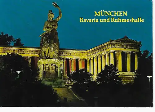 Ansichtskarte München - Bavaria und Ruhmeshalle - gelaufen 1994