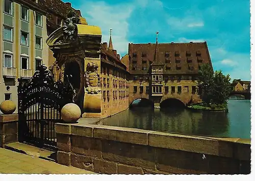 Ansichtskarte Nürnberg - Heilig-Geist-Spital - beschrieben