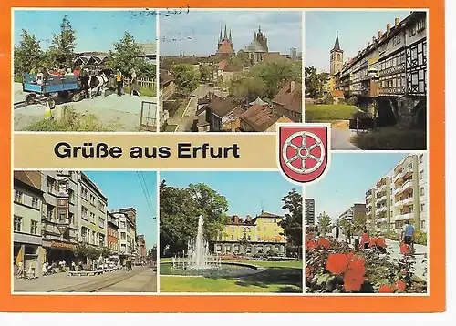 Ansichtskarte Erfurt - gelaufen 1985