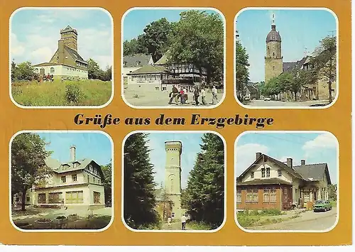 Ansichtskarte Erzgebirge - Kreis Annaberg - gelaufen 1987