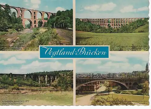 Ansichtskarte Vogtland-Brücken - gelaufen 