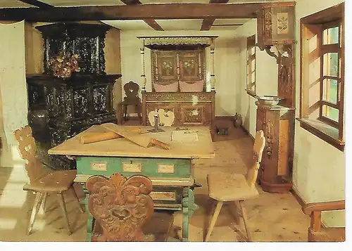 Ansichtskarte Agrarhistorisches Museum Kloster Veßra - Bauernstube um 1800 - nicht gelaufen