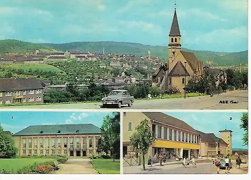 Ansichtskarte Aue - gelaufen 1968