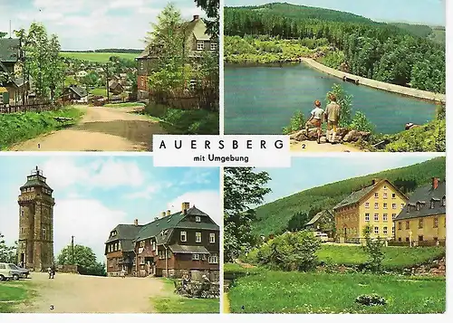 Ansichtskarte Auersberg mit Umgebung - gelaufen 1974