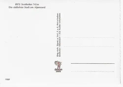 Ansichtskarte Sonthofen - Die südlichste Stadt am Alpenrand - nicht gelaufen