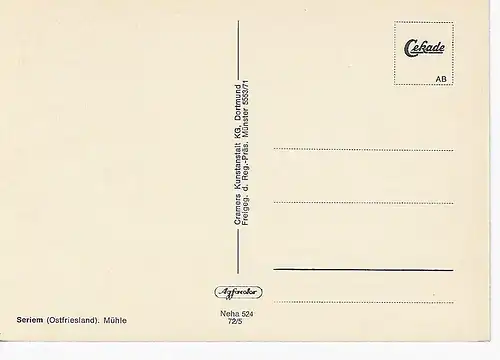 Ansichtskarte Seriem (Ostfriesland) - Mühle - nicht gelaufen 