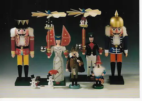 Ansichtskarte Werkstatt alter Volkskunst - Geburtshaus des Nußknackers - Seiffen / Erzgebirge - nicht gelaufen