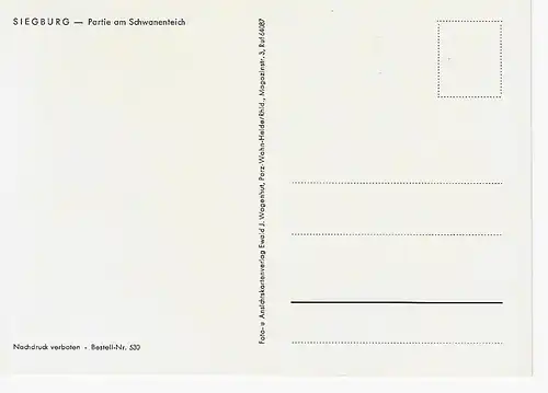 Ansichtskarte Siegburg - Partie am Schwanenteich - nicht gelaufen