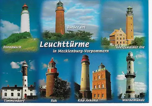 Ansichtskarte Leuchttürme in Mecklenburg-Vorpommern - nicht gelaufen 