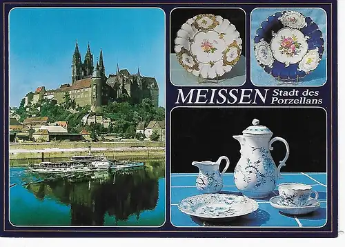 Ansichtskarte Meissen an der Elbe - Stadt des Porzellans - gelaufen 