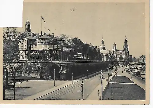 Ansichtskarte Dresden - Belvedere und Brühlsche Terrasse - gelaufen 1942