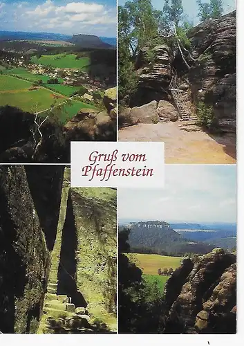 Ansichtskarte Sächsische Schweiz -Pfaffenstein - gelaufen 1997