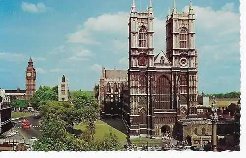 Ansichtskarte London - Westminster Abbey and Big Ben - nicht gelaufen