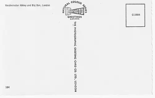 Ansichtskarte London - Westminster Abbey and Big Ben - nicht gelaufen