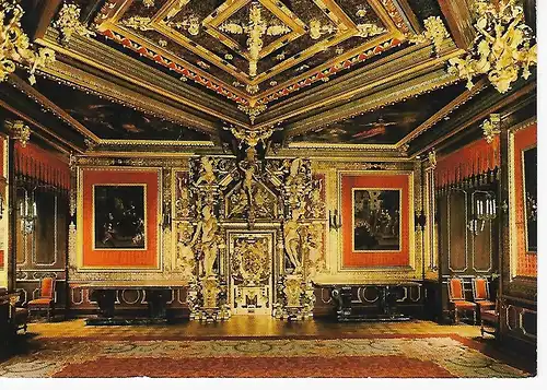 Ansichtskarte  Schloß Bückeburg - Goldener Saal - gelaufen 1984